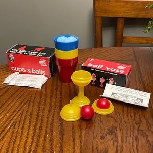 Vintage 1980s Toy LOT Royal Magic Cups & Balls Travel Games Fun Magic Games